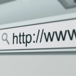 Web browser address bar with search icon and URL - technology and information accessibility.