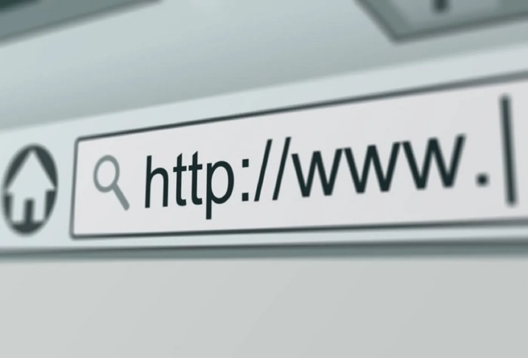 Web browser address bar with search icon and URL - technology and information accessibility.