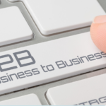 Modern keyboard with B2B Business to Business key pressed, symbolizing business interactions.