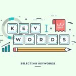 Unlock SEO Success: Keywords, Magnifying Glass, Graph, Pencil, Crown Bookmark Icon.
