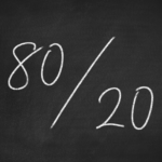 Pareto Principle: 80/20 Ratio on Chalkboard