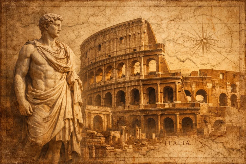 A collage of Roman Empire's History