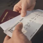 A boarding pass and an European passport.Travel concept