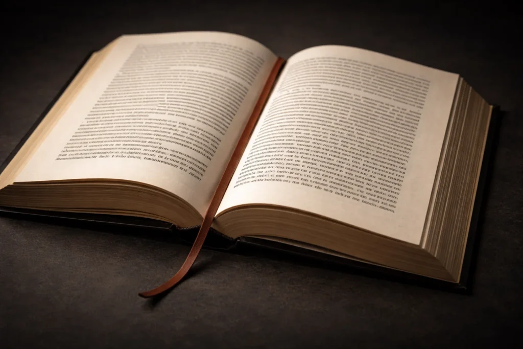 An open book which seems to be the Bible