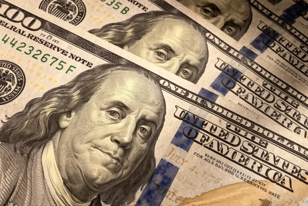 US dollars as a stack. Dollars , Money, Finance concept