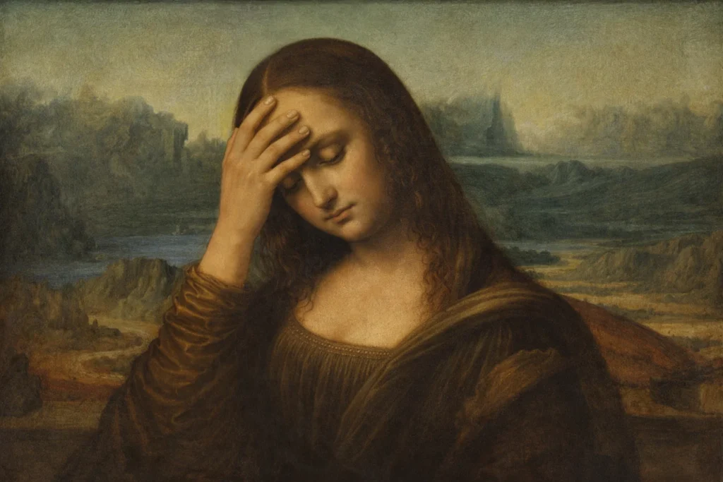 Mona Lisa feels amazed and desperate