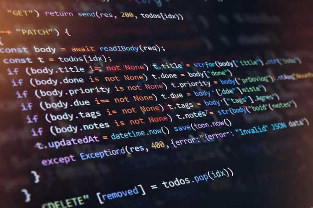 Screen with code -software development on Python