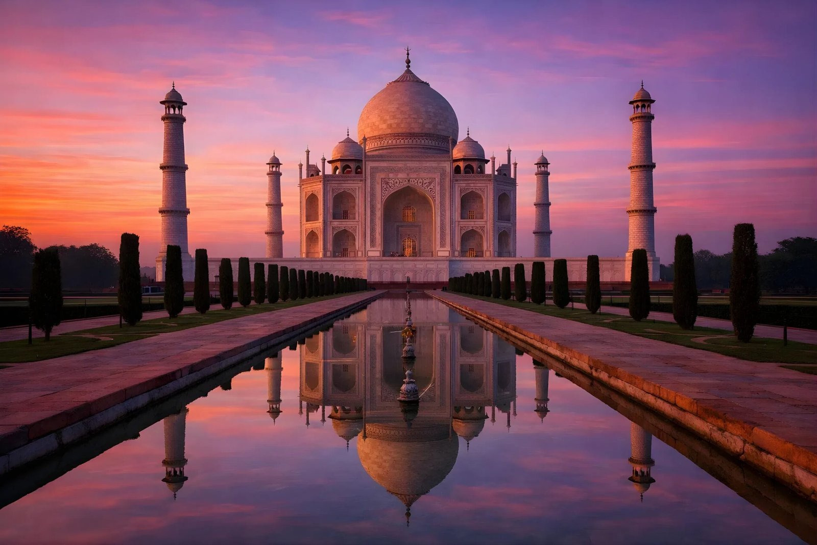Taj Mahal India at sunset